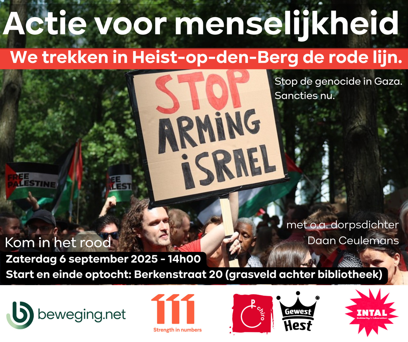 “Actie voor menselijkheid” roept op om 6 september de rode lijn te trekken in Heist-op-den-Berg.